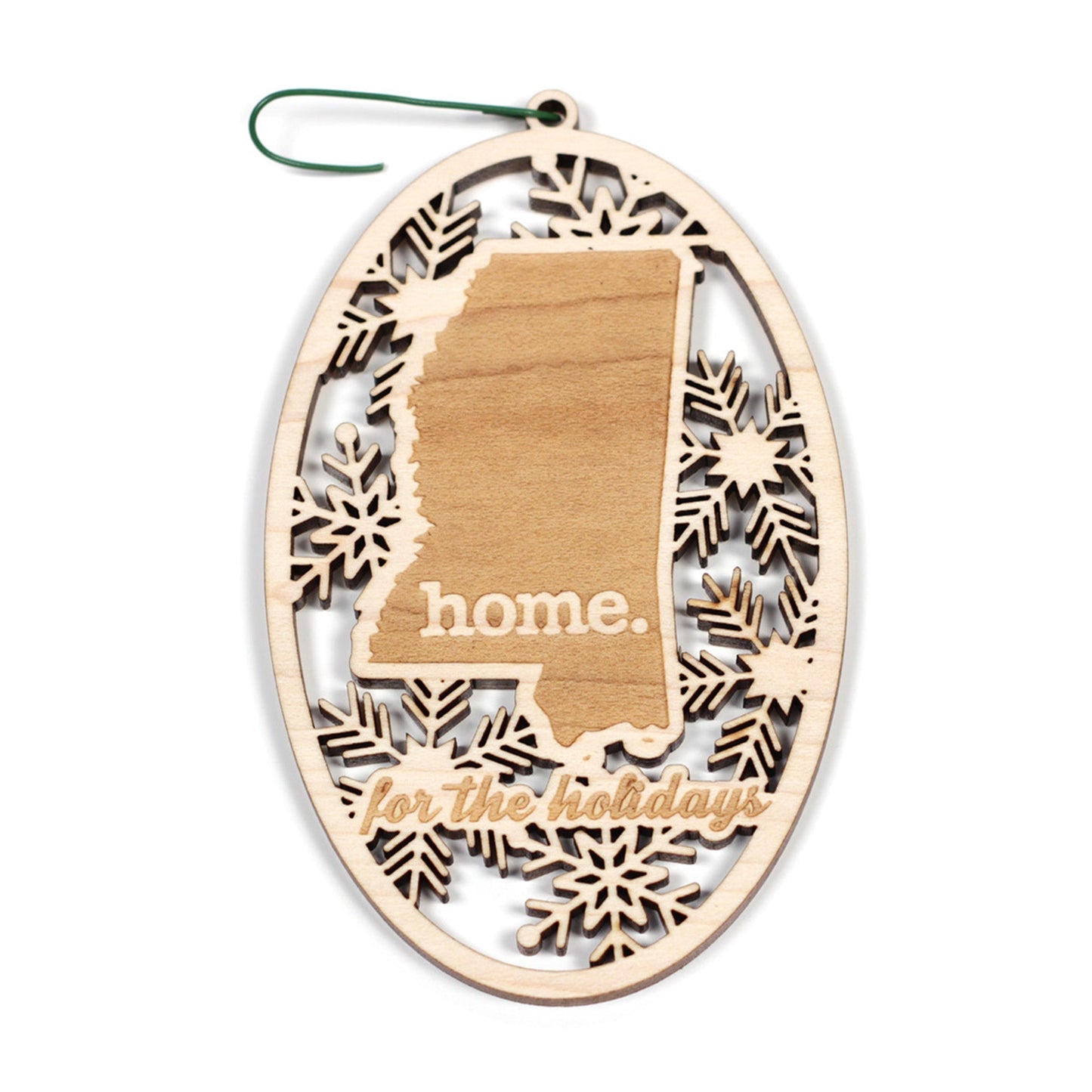 Wooden Holiday Ornament - Mississippi