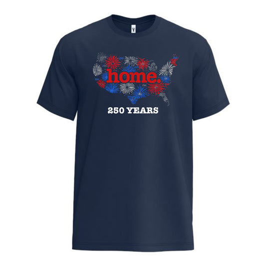 Novelty America 250 home. shirt fireworks