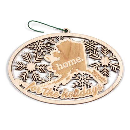 Wooden Holiday Ornament - Alaska
