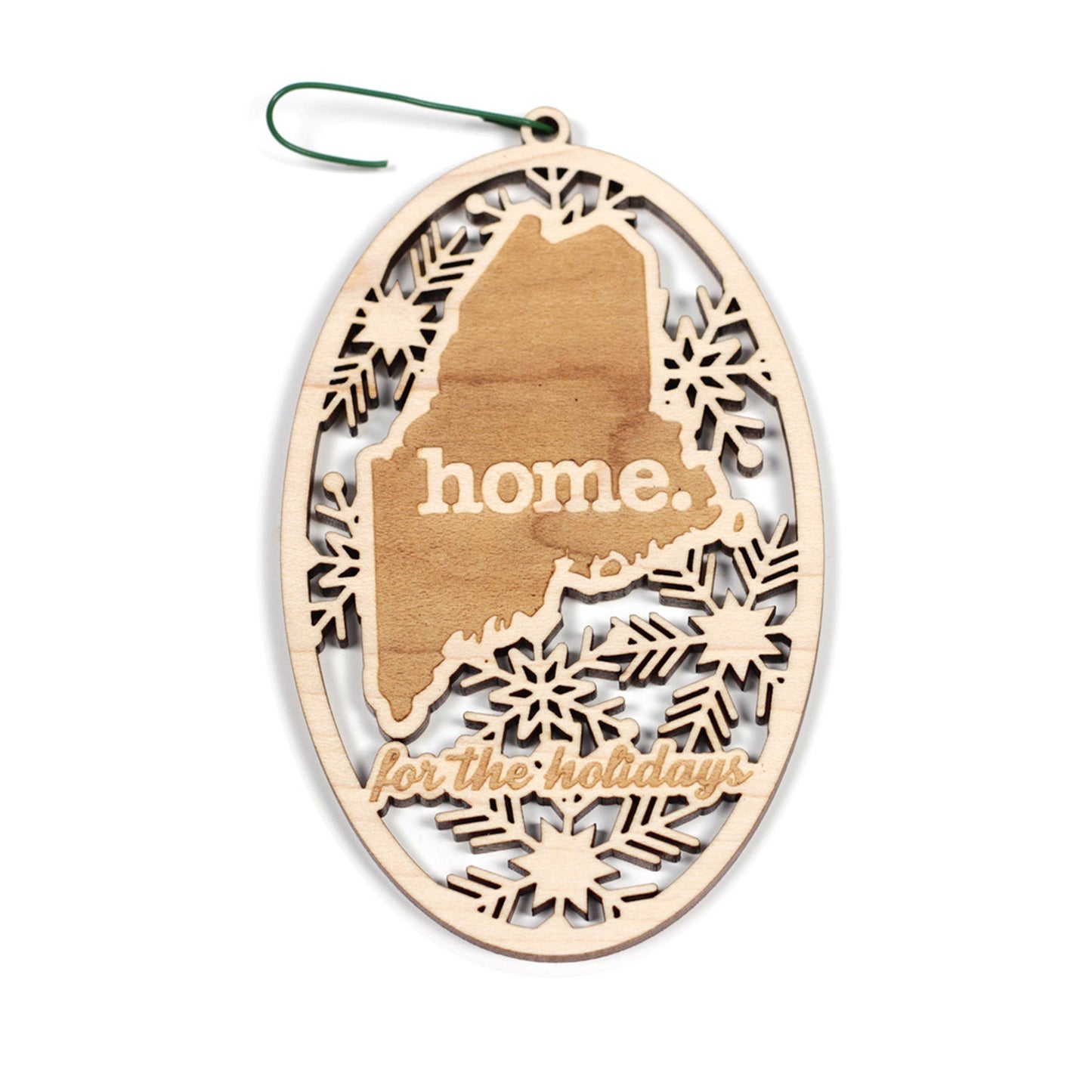 Wooden Holiday Ornament - Maine