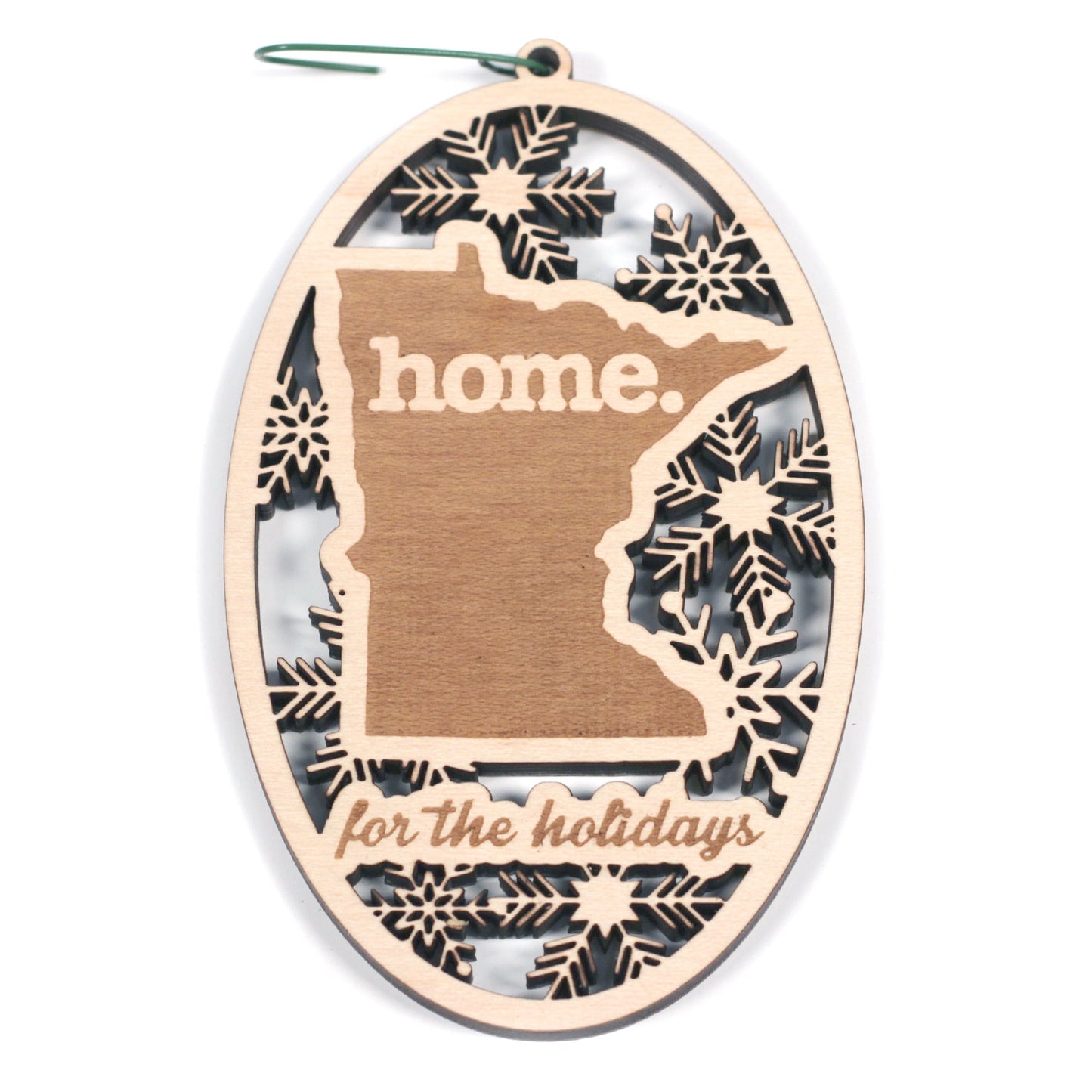 Wooden Holiday Ornament - Minnesota