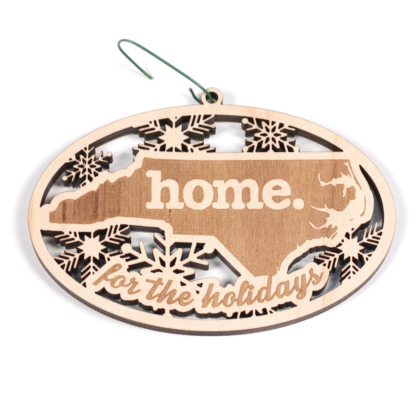 Wooden Holiday Ornament - North Carolina