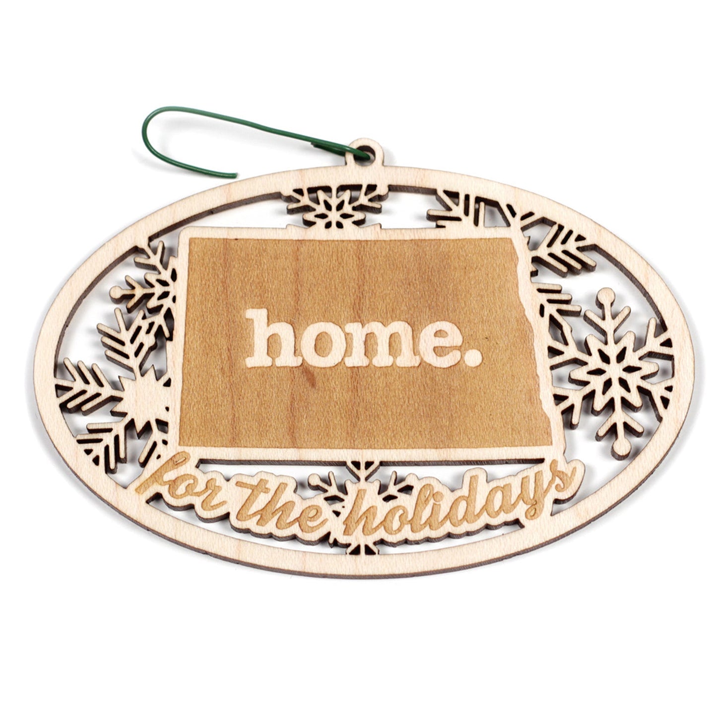 Wooden Holiday Ornament - North Dakota