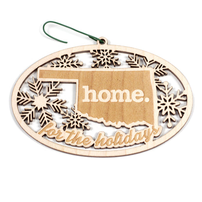 Wooden Holiday Ornament - Oklahoma