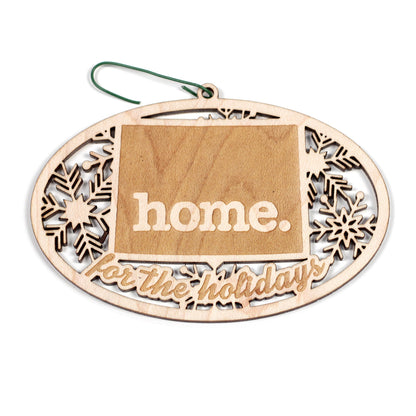 Wooden Holiday Ornament - Wyoming