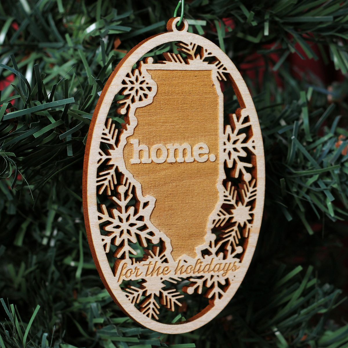 Wooden Holiday Ornament - North Dakota