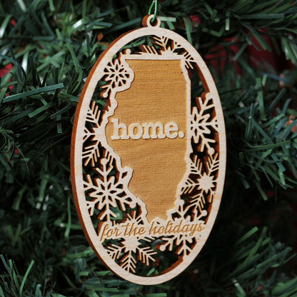 Wooden Holiday Ornament - North Dakota