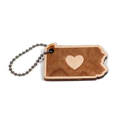 heart Wooden Keychain - New Mexico